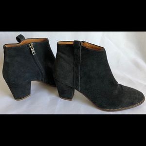Madewell Women's Black Suede Stacked Boots Sz 8.5